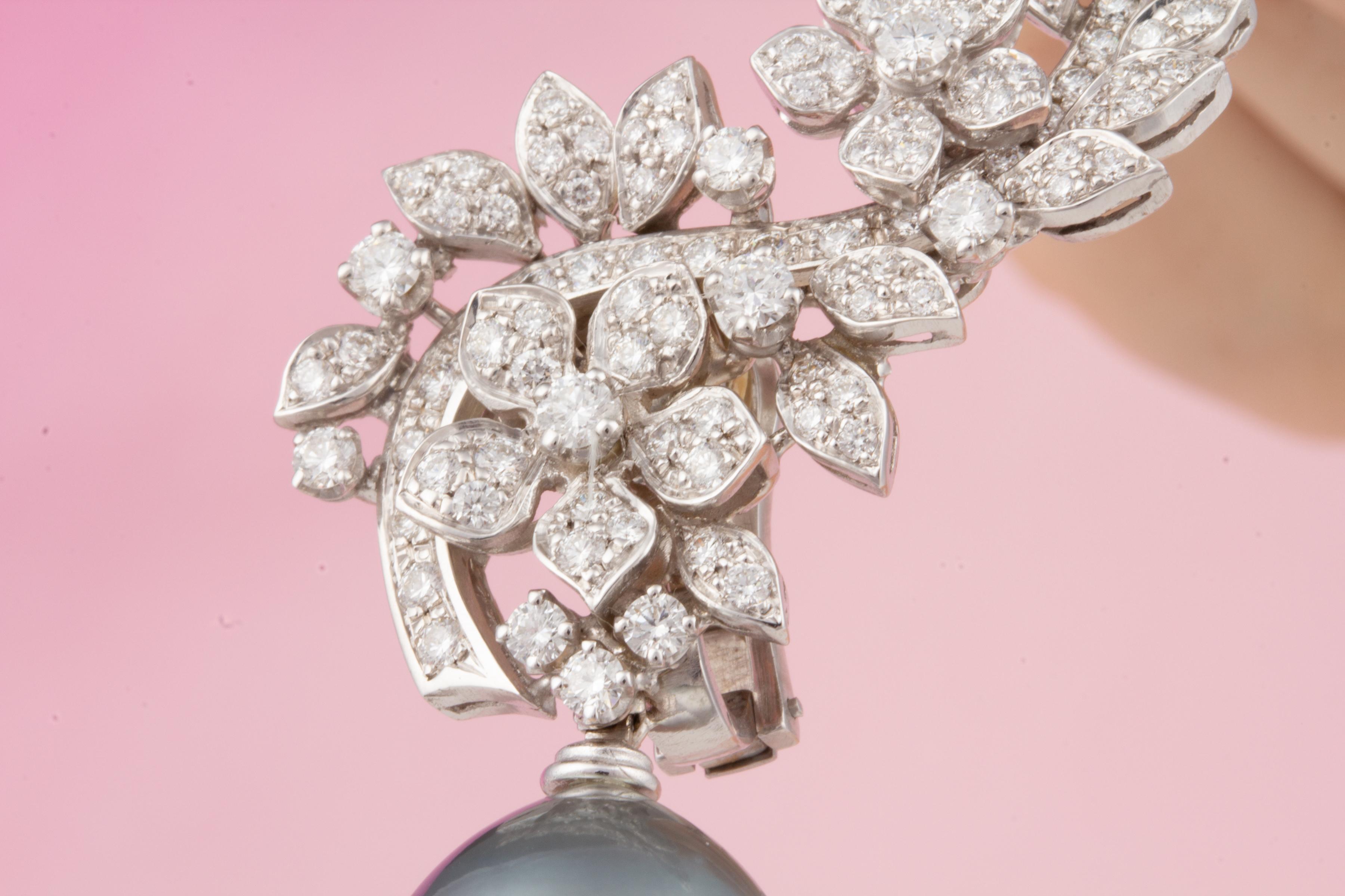 Diamond Earcuff Flower Design by Ella Gafter For Sale 2