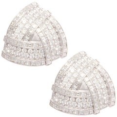 Boucles d'oreilles à clip en diamant en or blanc Design by Ella Gafter