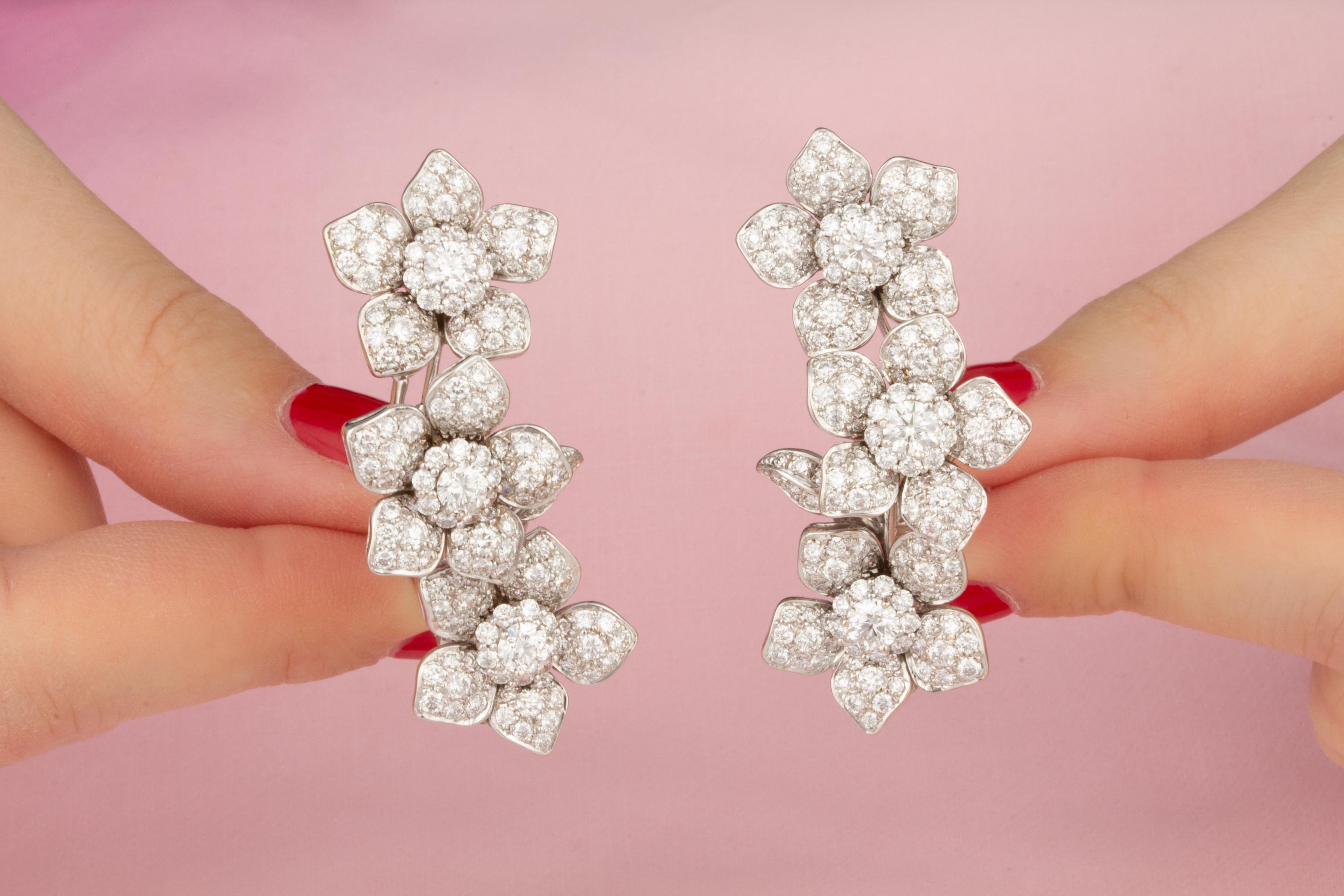 Women's Ella Gafter Diamond Flower Earcuff Earrings