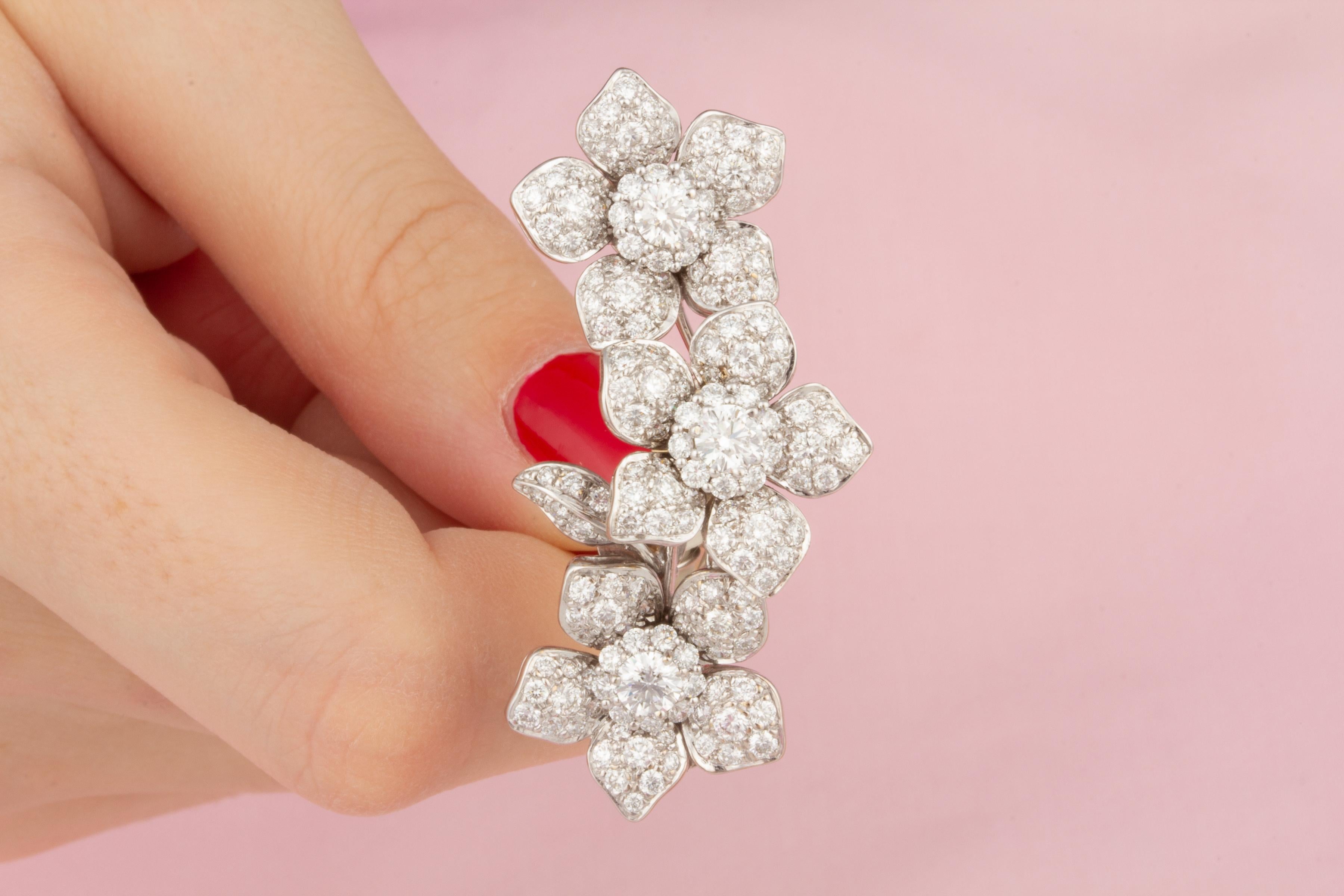 Ella Gafter Diamond Flower Earcuff Earrings 2