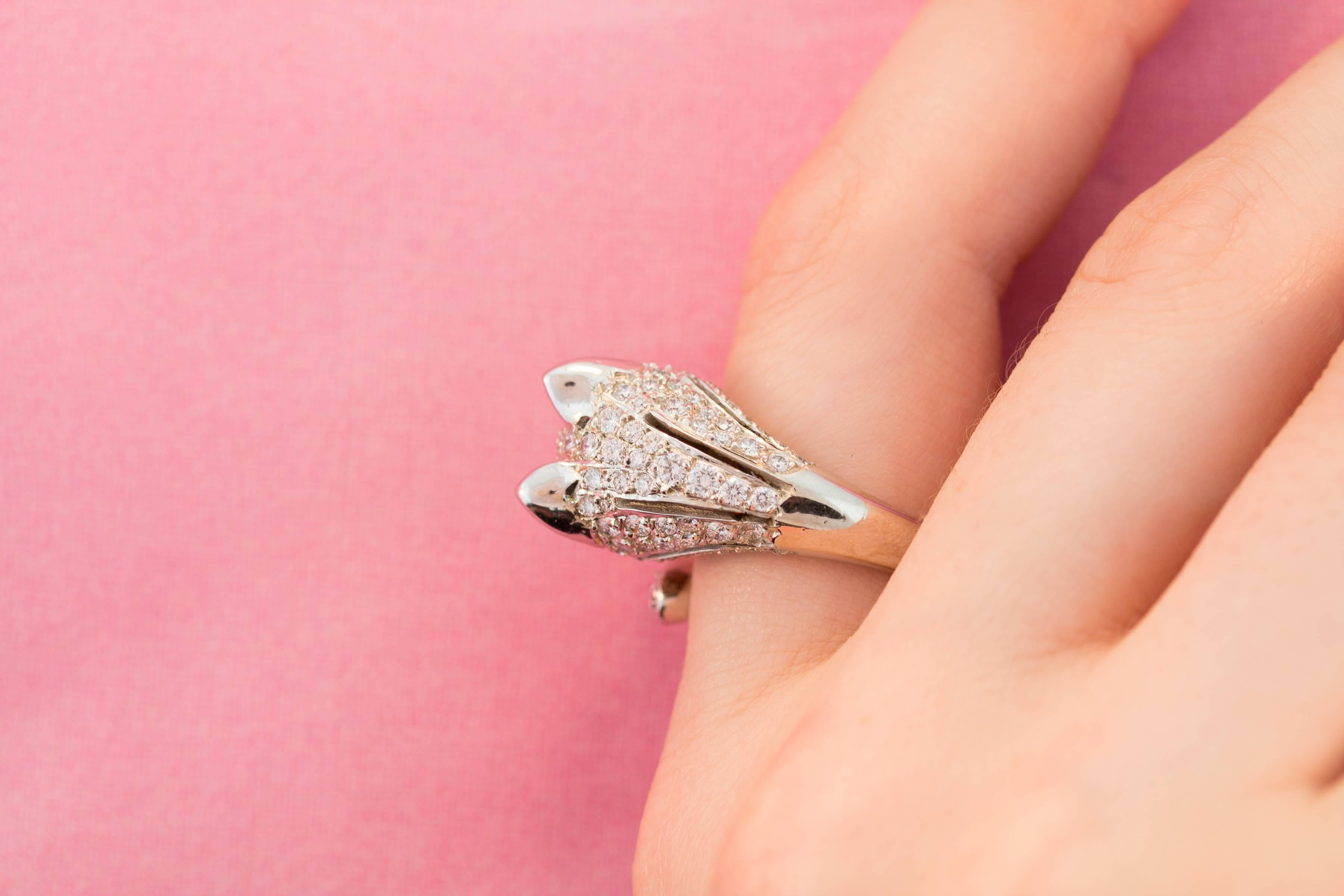 Artist Ella Gafter Fox Diamond Ring For Sale
