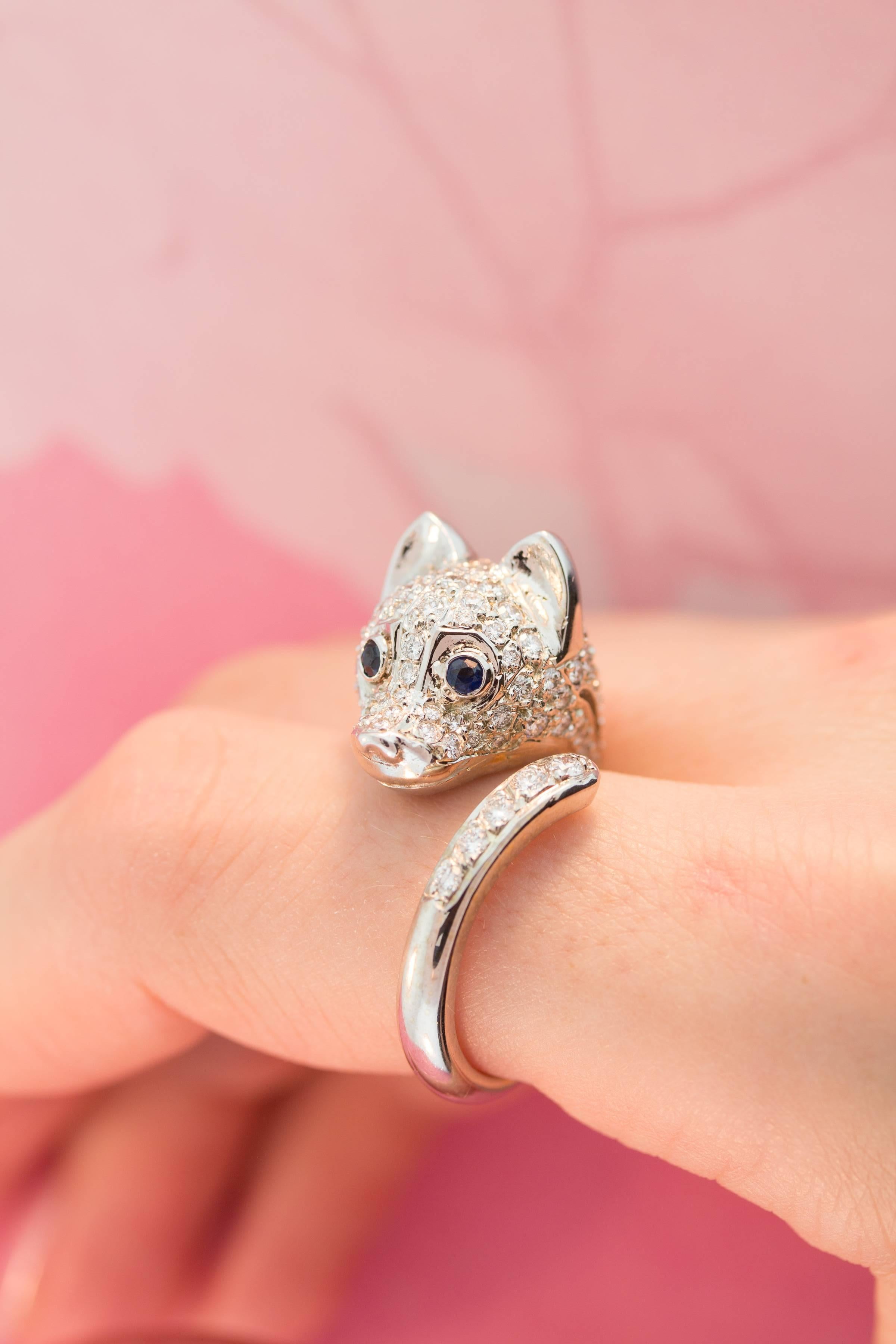 Women's Ella Gafter Fox Diamond Ring For Sale