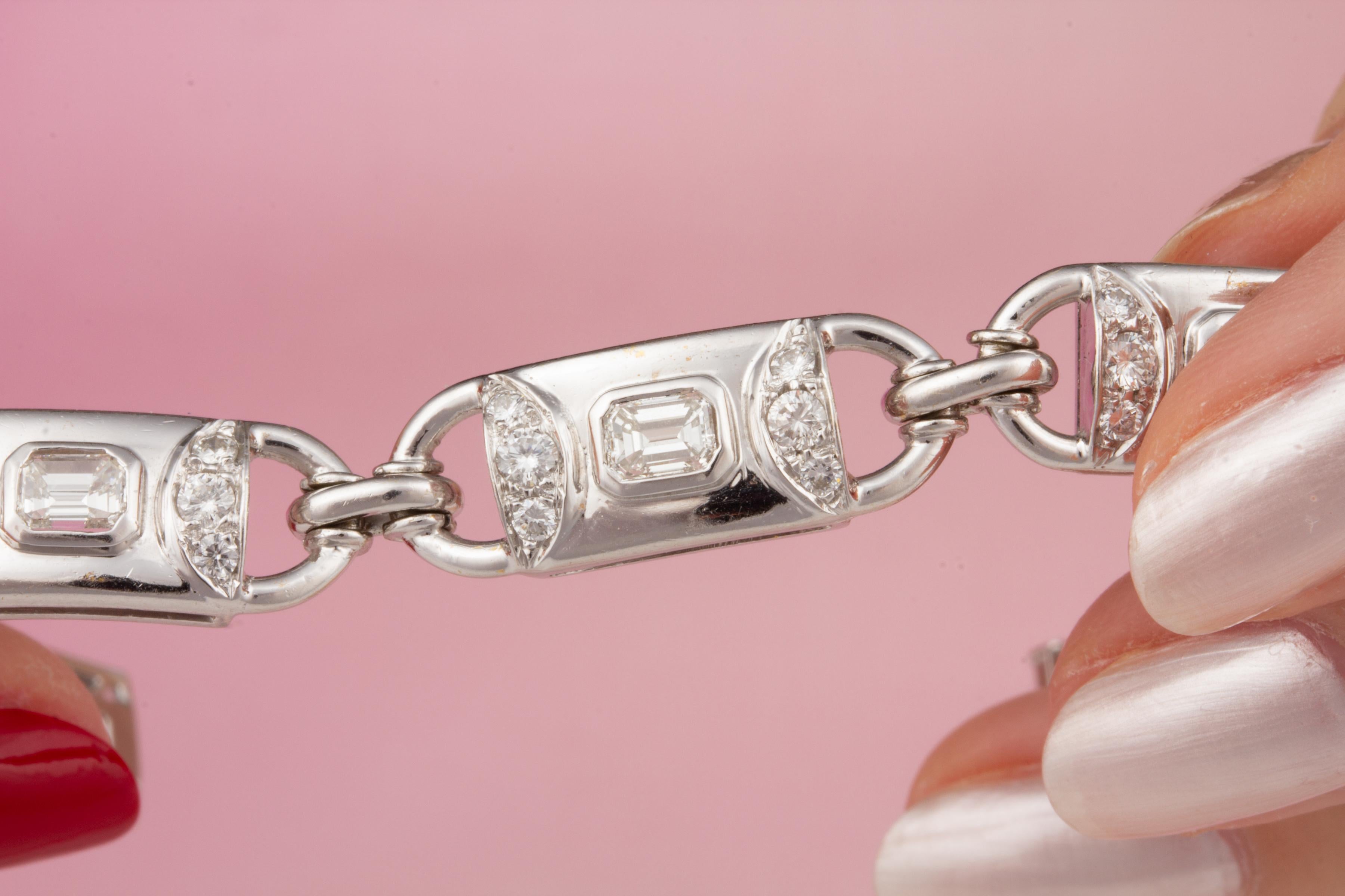 Brilliant Cut Ella Gafter Diamond Link Tennis Bracelet For Sale