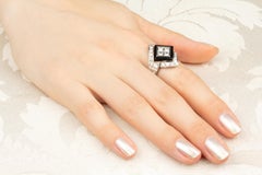 Diamond and Onyx Ring Art Déco Style Design by Ella Gafter