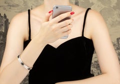 Pulsera de diamantes con ónice Diseño Art Déco de Ella Gafter