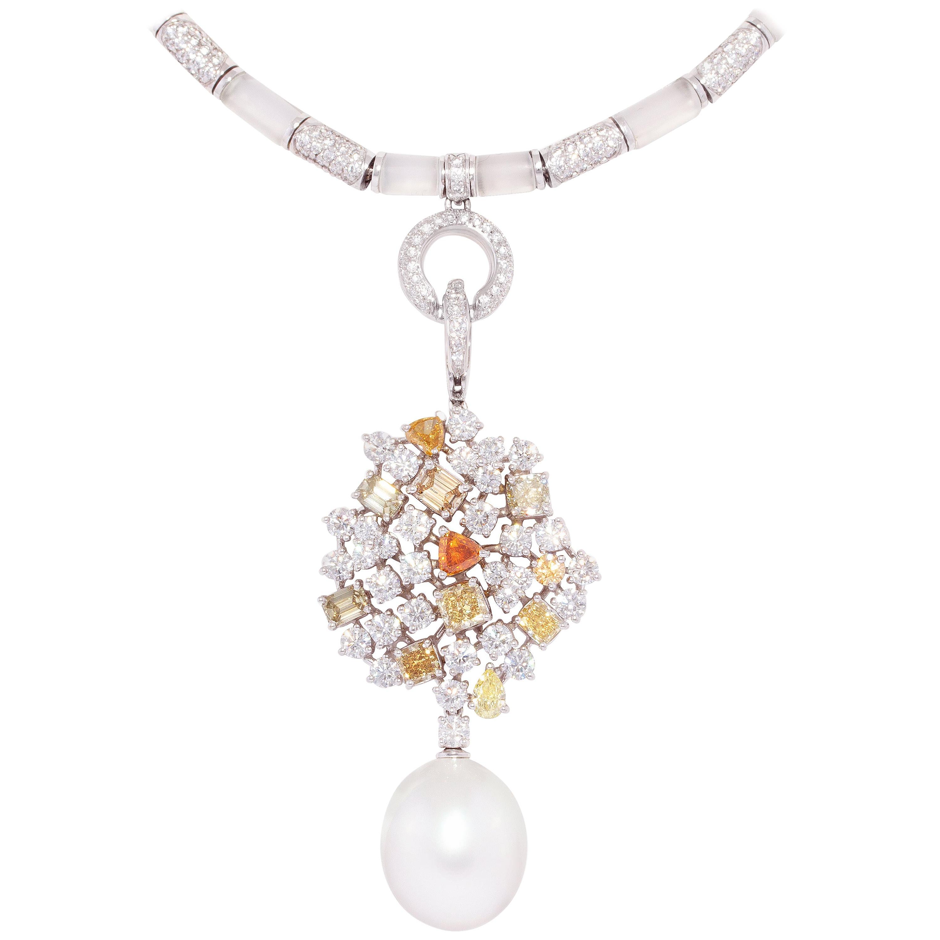Ella Gafter Collier pendentif en perles et diamants