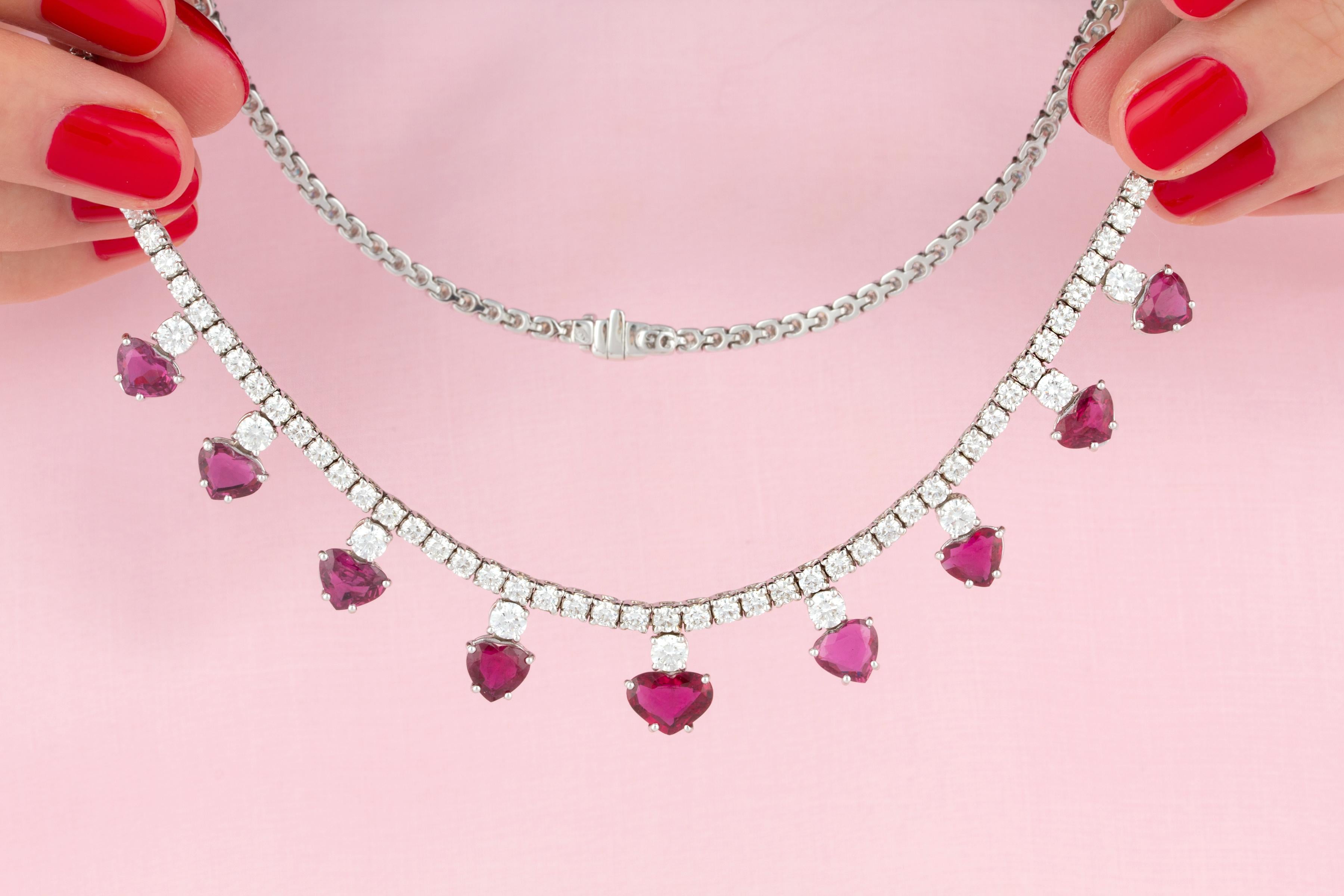 Riviera-Halskette mit Diamanten und Rubin im Riviera-Design von Ella Gafter im Zustand „Neu“ im Angebot in New York, NY