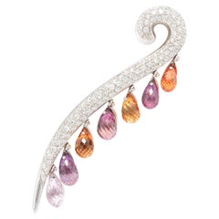 Ella Gafter Diamond Sapphire Briolette Stick Pin