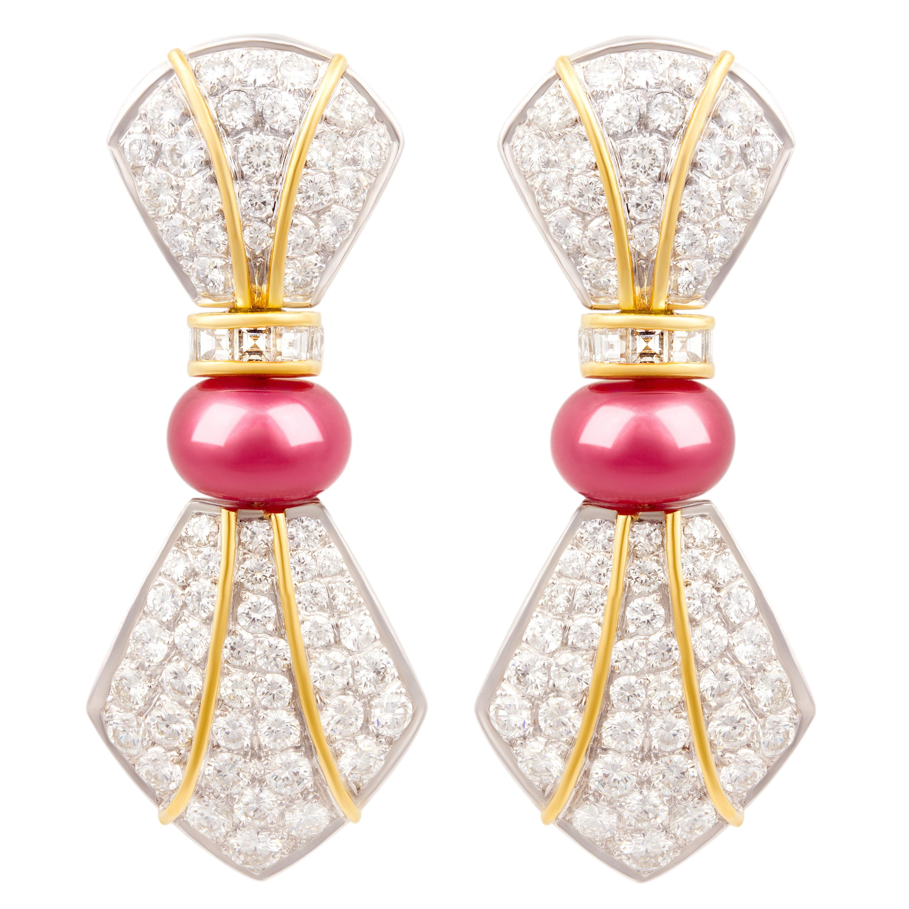 Ella Gafter Diamond White Gold Drop Earrings For Sale