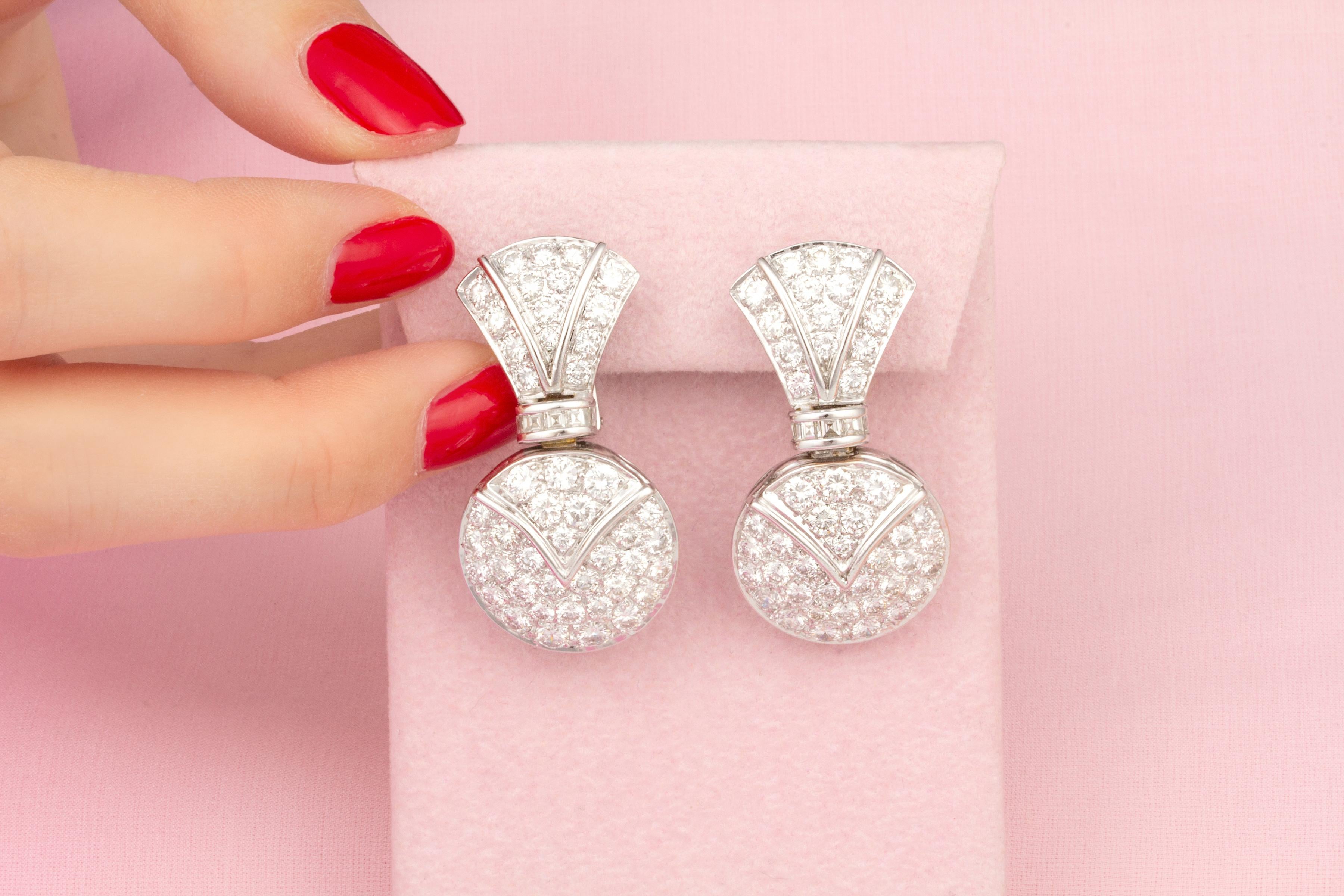 diamond drop earrings white gold