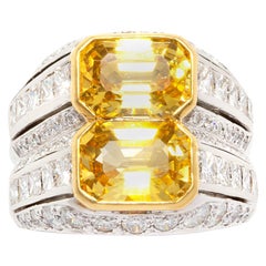Anillo de cóctel de zafiro amarillo y diamante diseñado por Ella Gafter