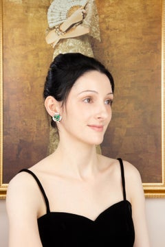 Emerald Diamond Crystal Clip On Earrings Tremblant Design Ella Gafter