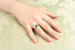 Emerald and Diamond Crossover Ring Design by Ella Gafter