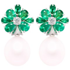 Ella Gafter Emerald South Sea Pearl Earrings 