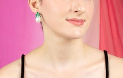 Emerald South Sea Pearl and Diamond Clip-On Earrings Design by Ella Gafter