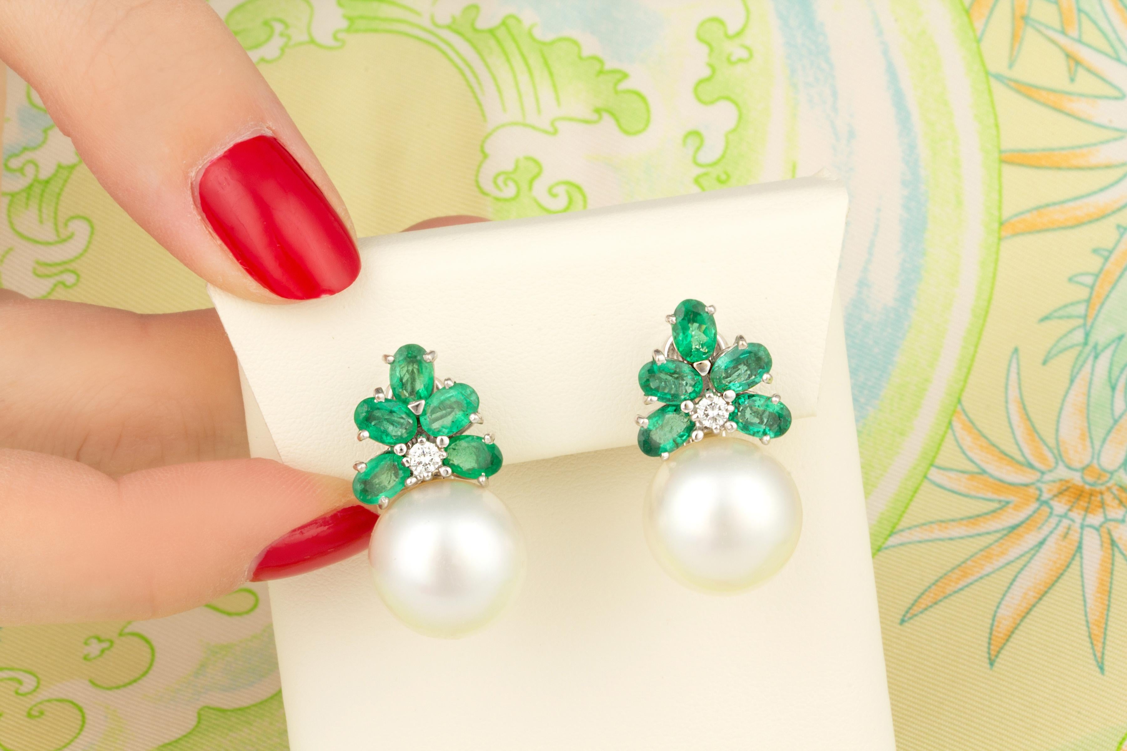 emerald and pearl earrings