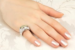 Fancy Color and White Diamond Band Design by Ella Gafter