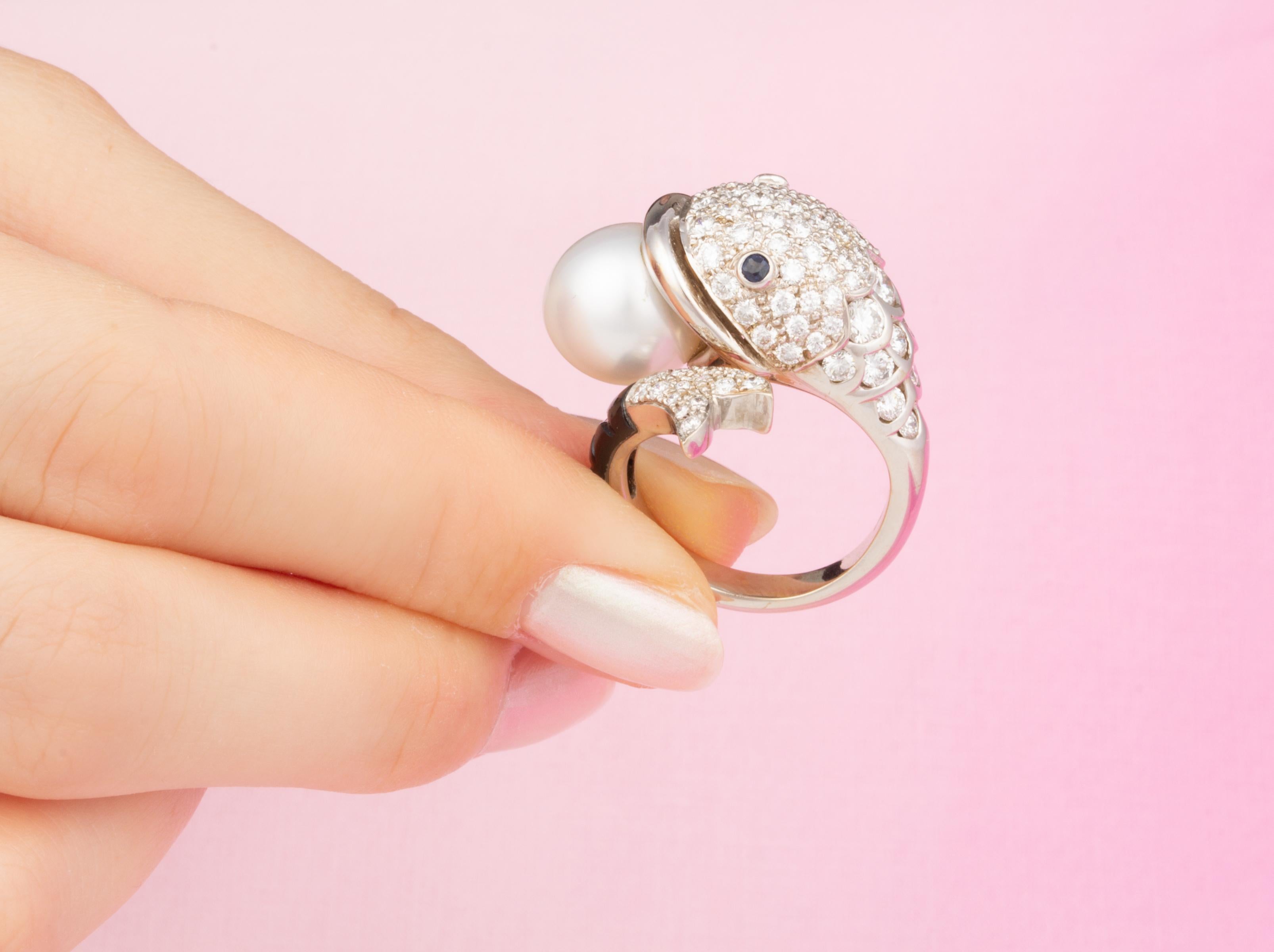 Ella Gafter Fish Diamond Ring  For Sale 1