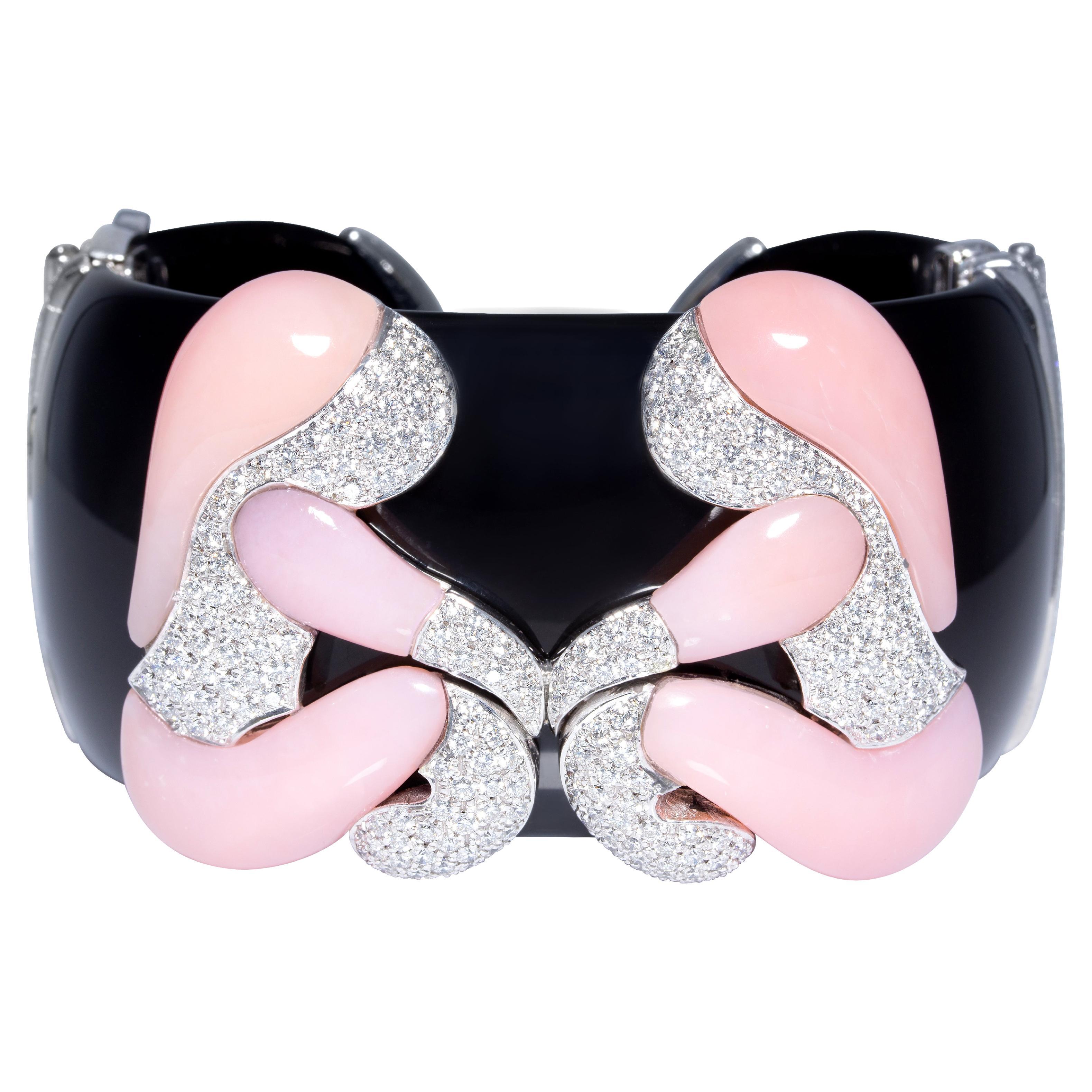 Ella Gafter Gemini Zodiac Cuff Bracelet with Diamonds For Sale