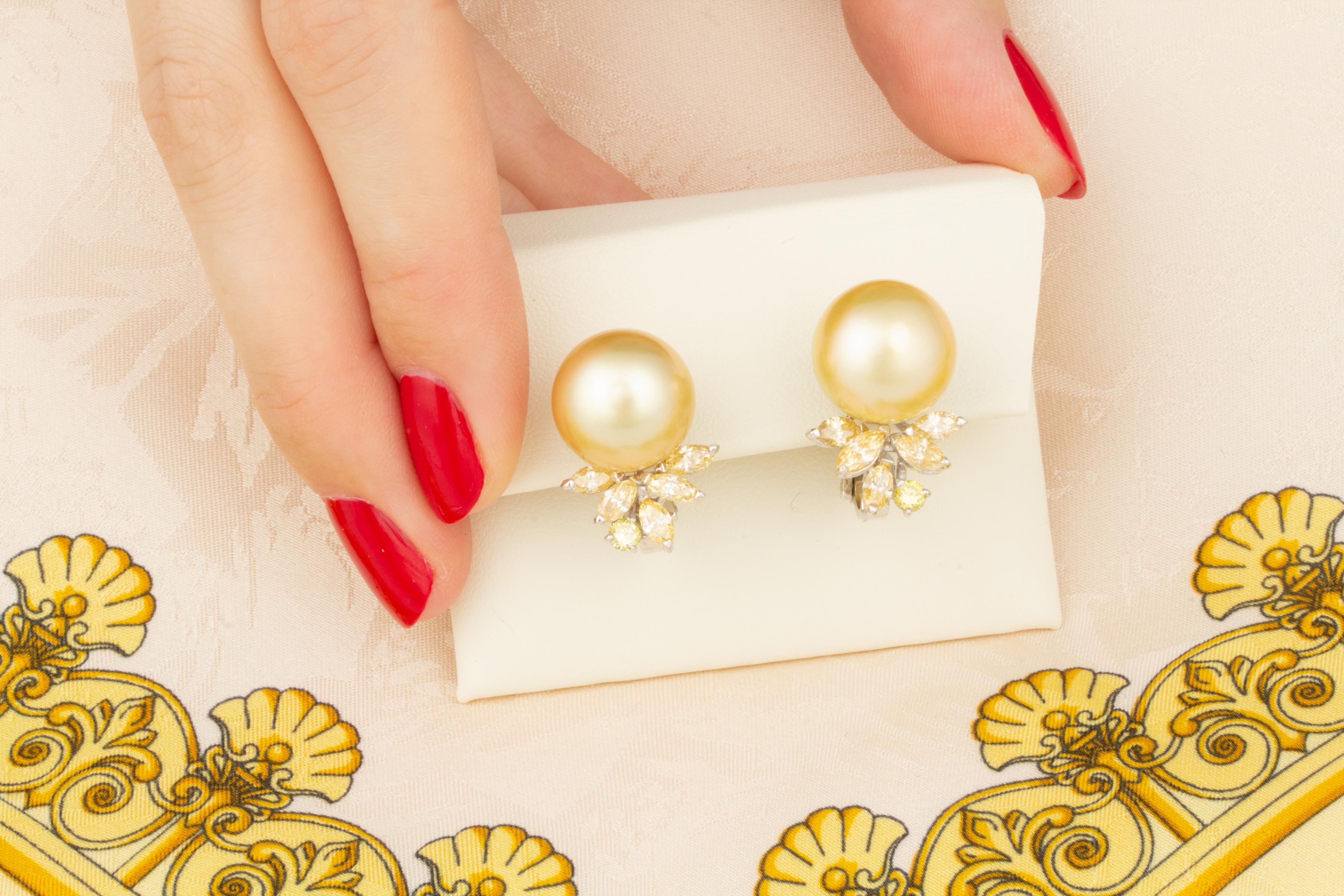 Ella Gafter Golden Pearl Fancy Diamond Earrings (Künstler*in)