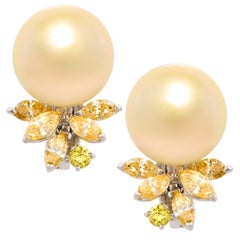 Ella Gafter Golden Pearl Fancy Diamond Earrings