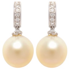 Pendants d'oreilles en perles d'or et diamants Design/One par Ella Gafter