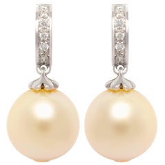 Ella Gafter Golden Pearl Diamond Earrings