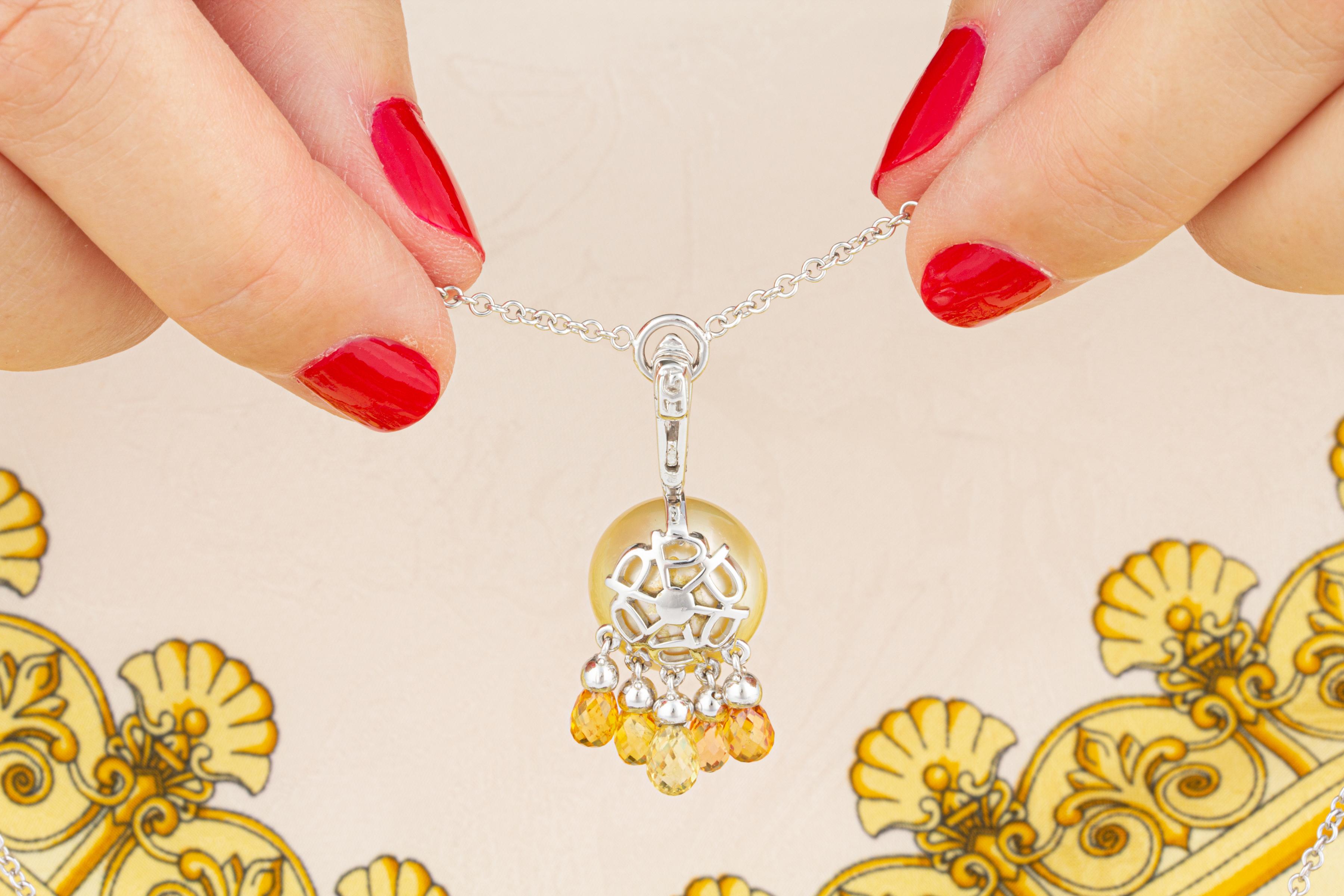 Women's Ella Gafter Golden Pearl Necklace For Sale