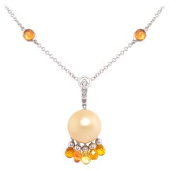 Collier à pendentifs en perles d'or, saphirs et diamants Design/One par Ella Gafter