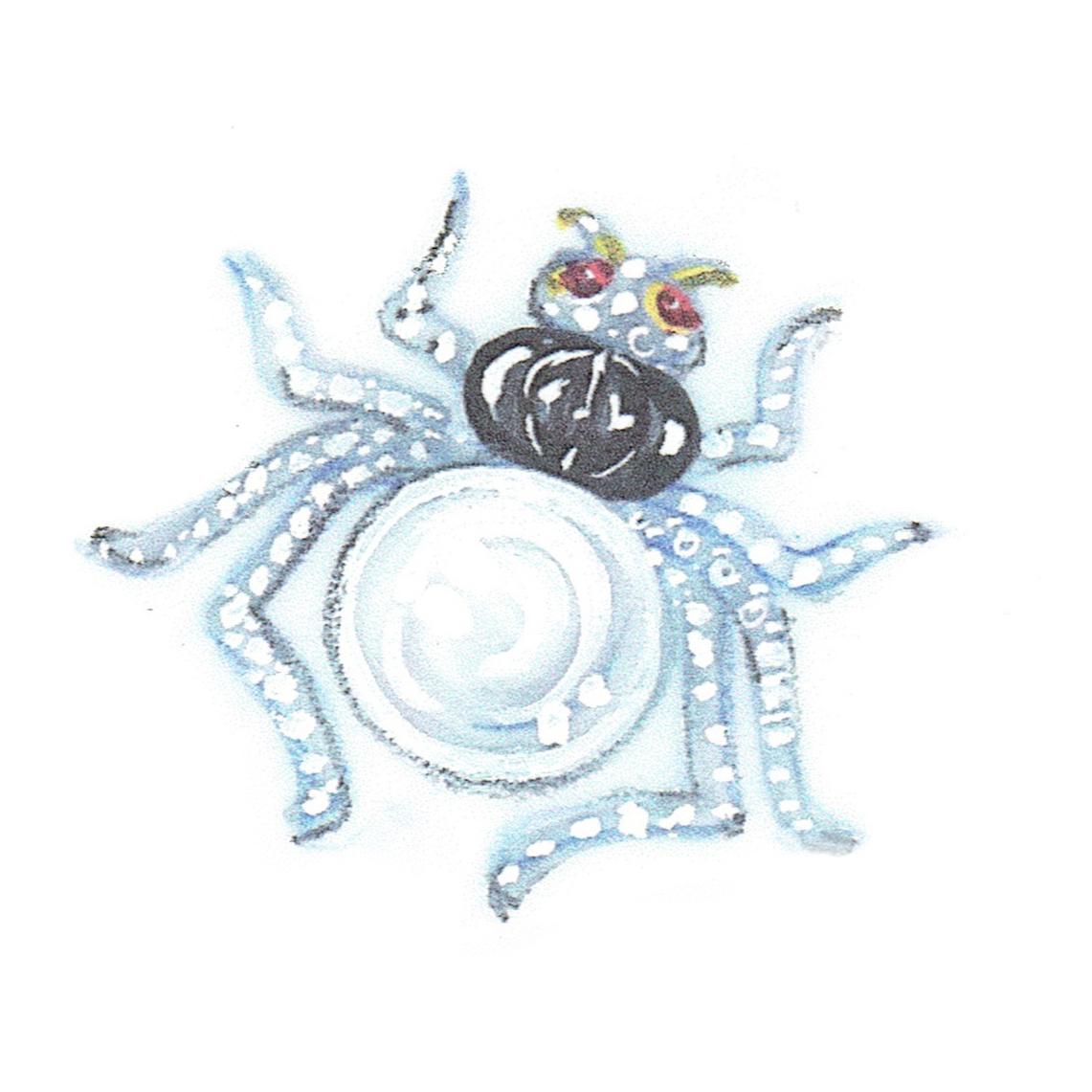Artist Spider Brooch Pin with Golden Pearl 17mm and Diamonds Design by Ella Gafter For Sale