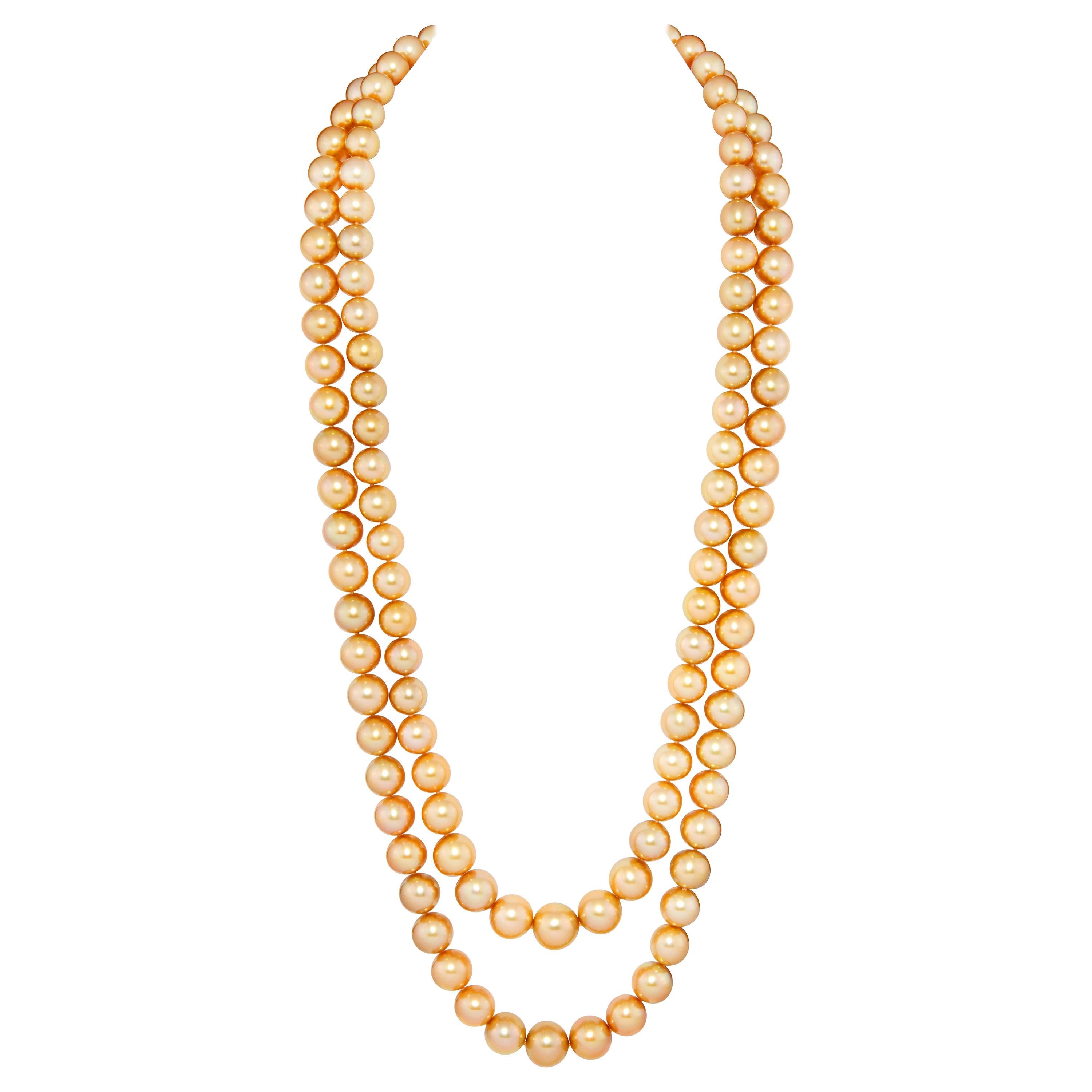 Ella Gafter Golden South Sea Pearl Opera Length Necklace For Sale