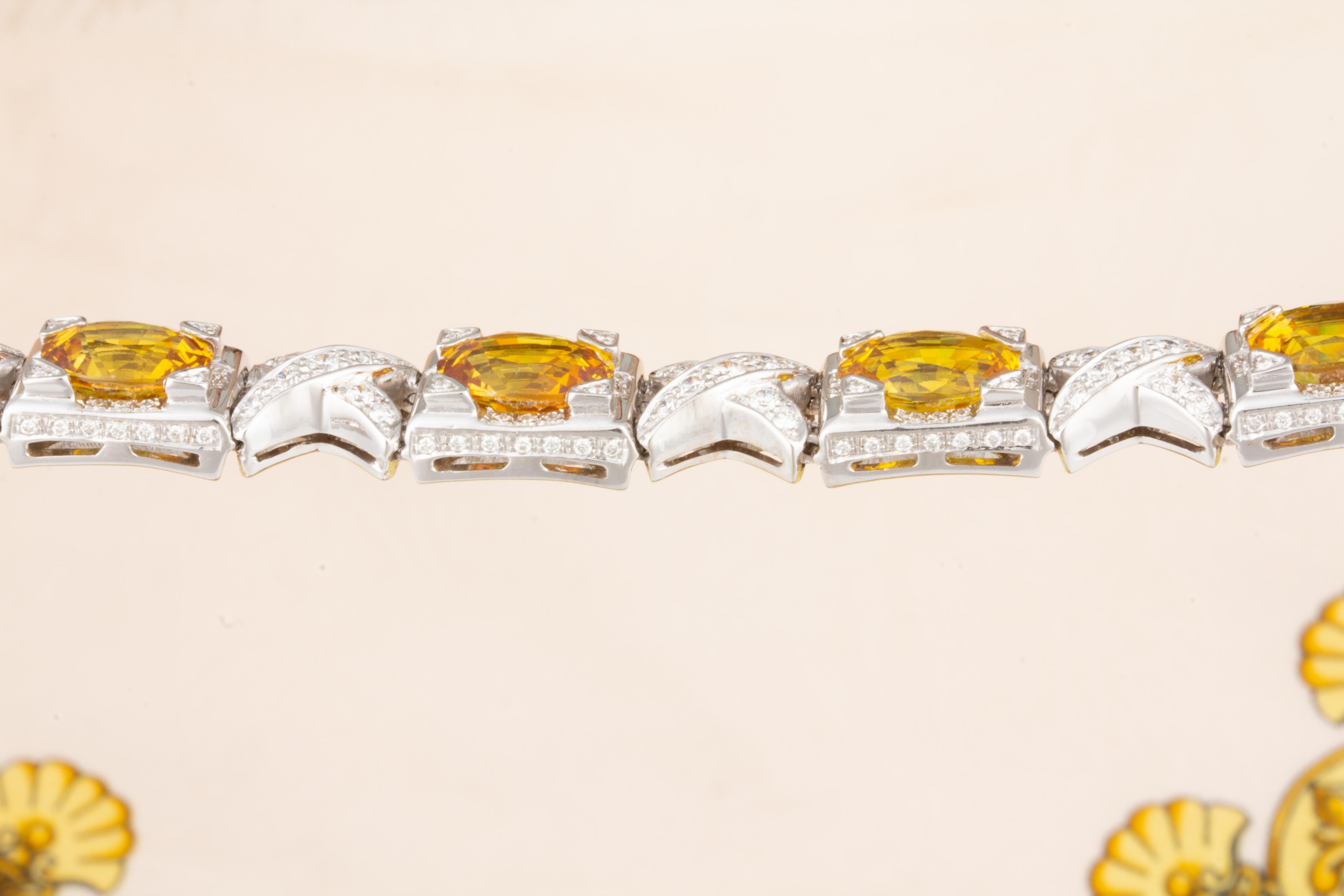 Women's Ella Gafter Golden Yellow Sapphire Diamond Bracelet For Sale