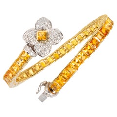 Used Ella Gafter Golden Yellow Sapphire Diamond Bracelet