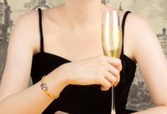 Golden Sapphire Ruby Diamonds Bracelet Design by Ella Gafter