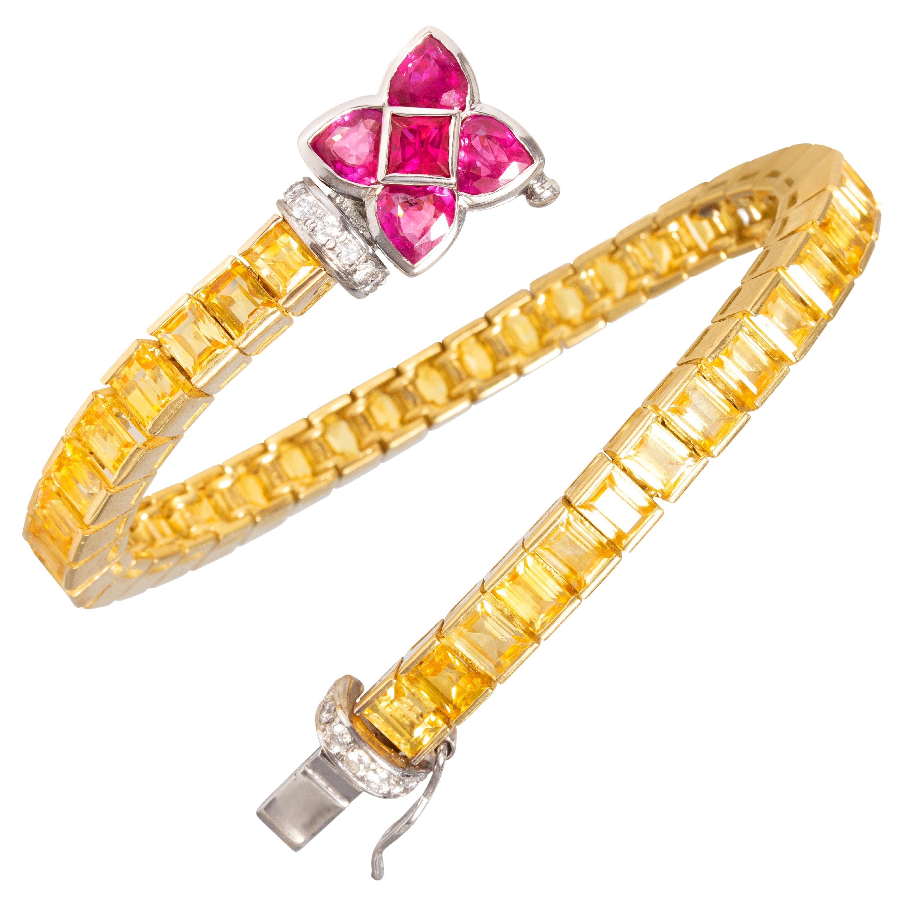 Ella Gafter Golden Yellow Sapphire Line Color Bracelet For Sale