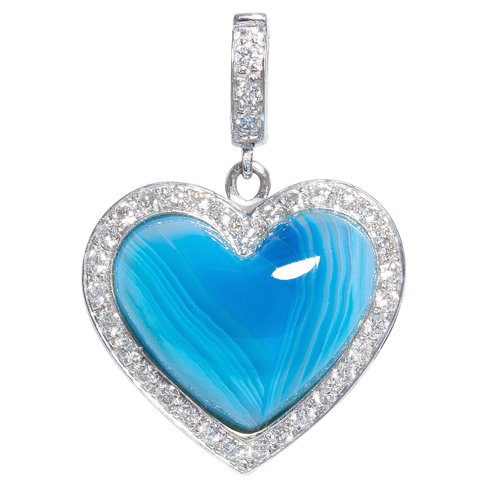 Ella Gafter Pendentif en forme de cœur avec diamants en vente