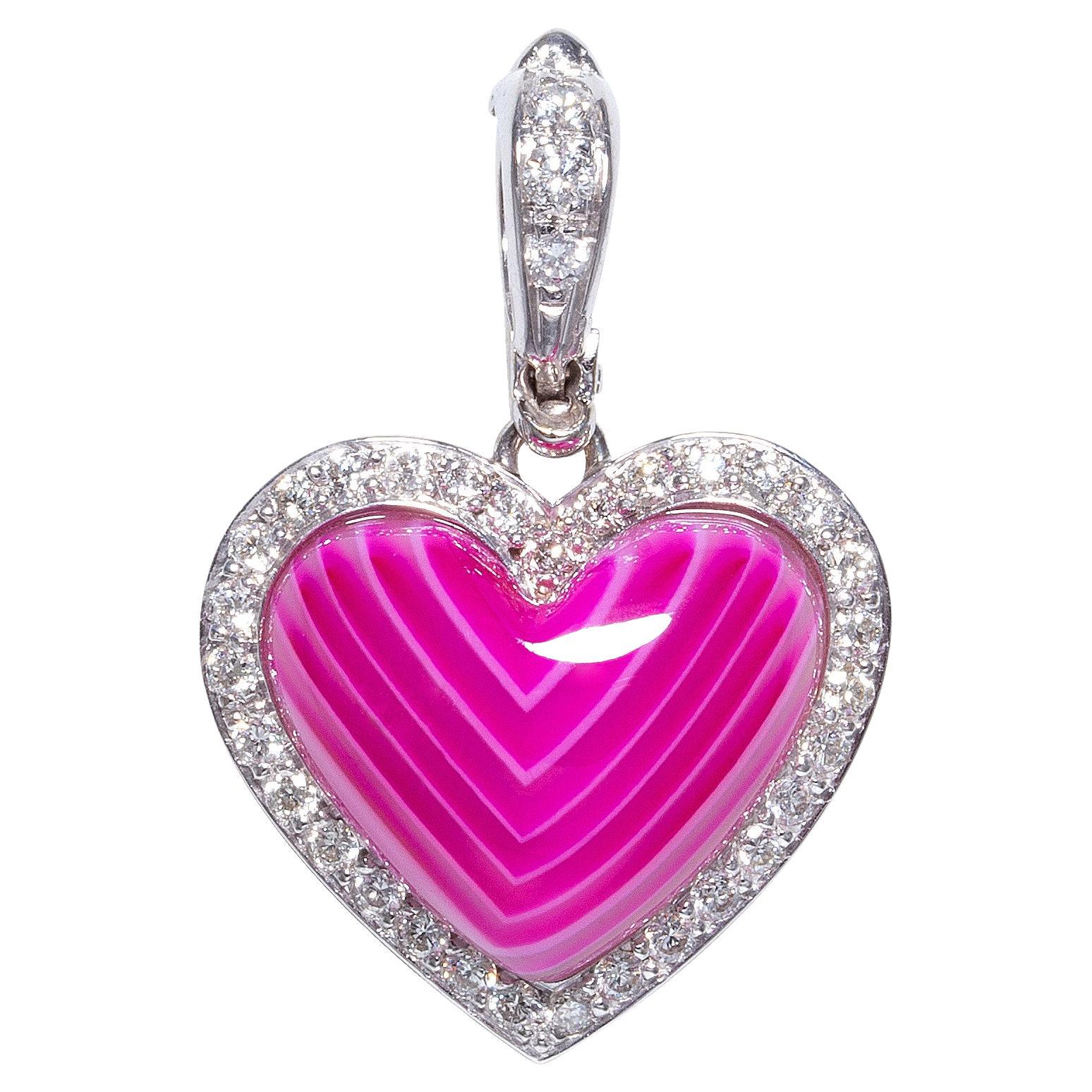 Ella Gafter Pendentif en forme de cœur avec diamants en vente