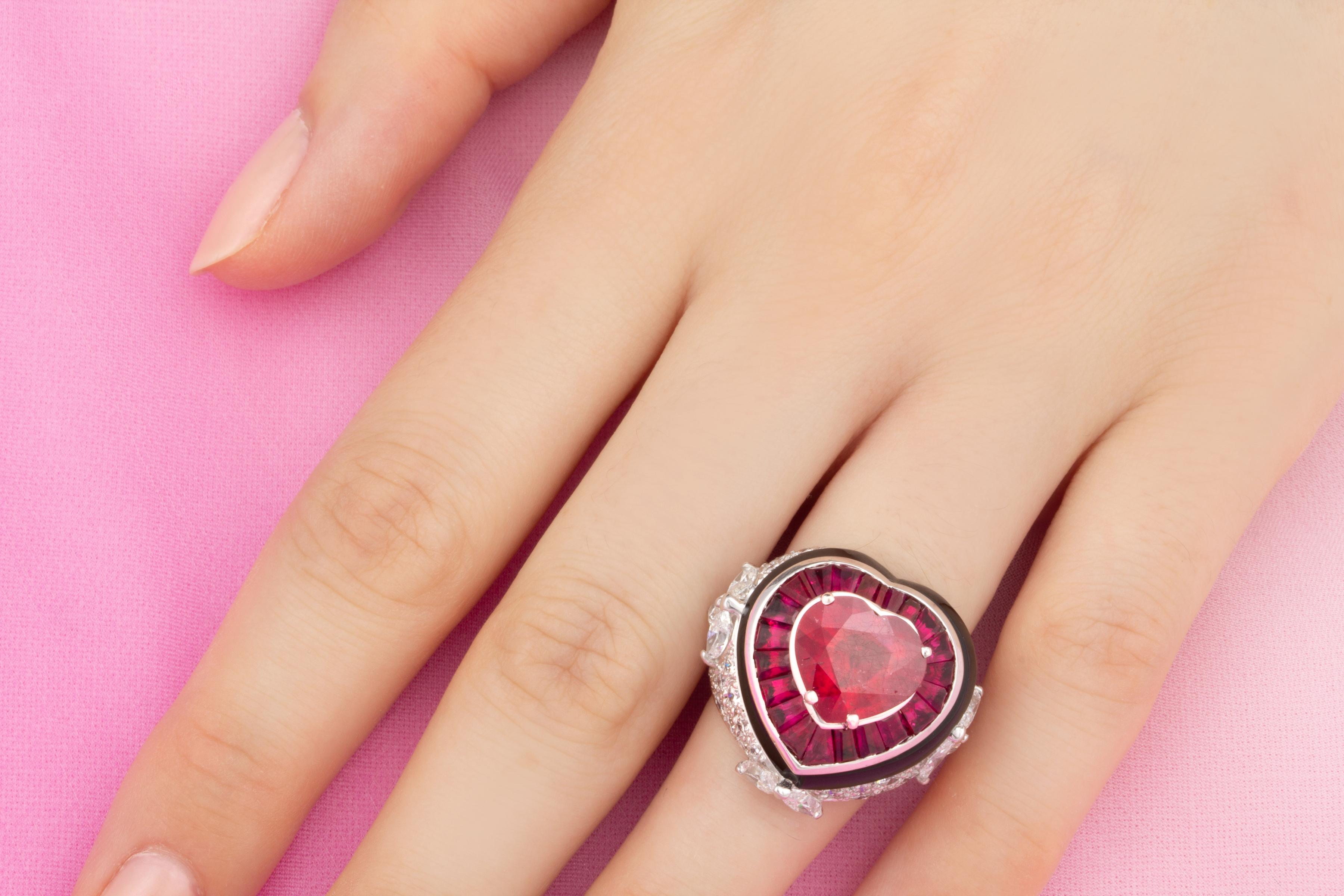 heart shape ruby ring