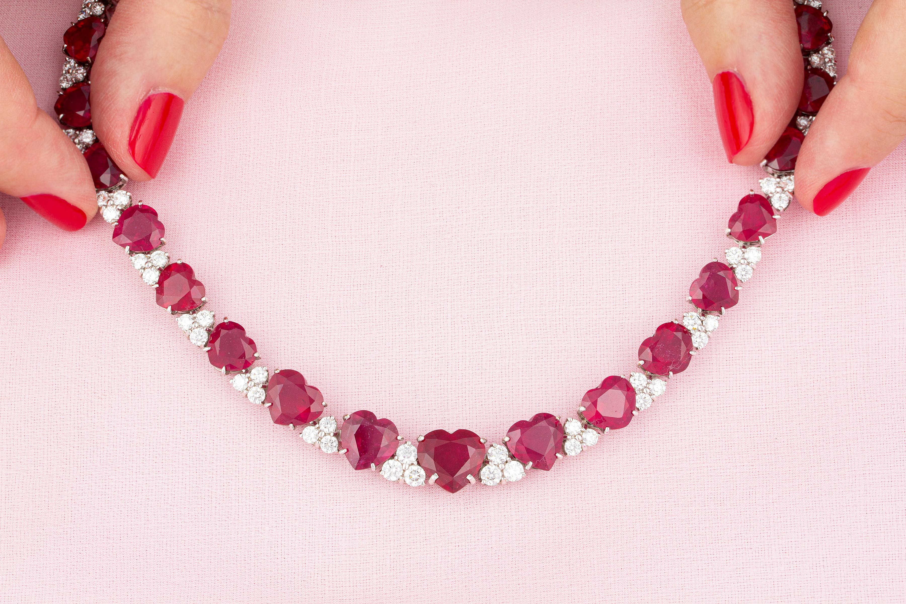 heart shaped ruby necklace