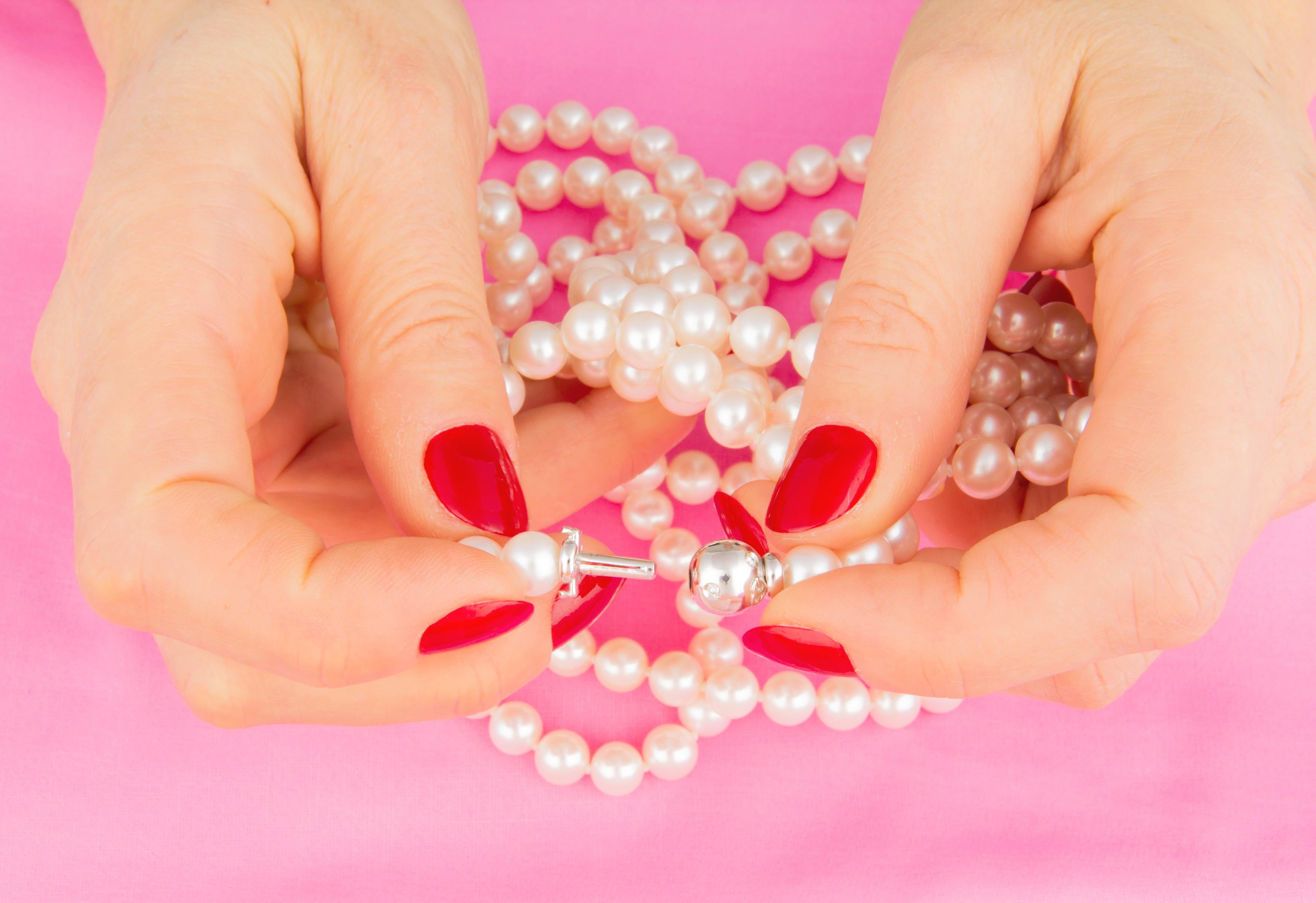 Ella Gafter Japanische Perlenkette (Brillantschliff) im Angebot