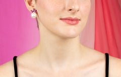 Lavender Sapphire South Sea Pearl Clip-On Earrings Design by Ella Gafter