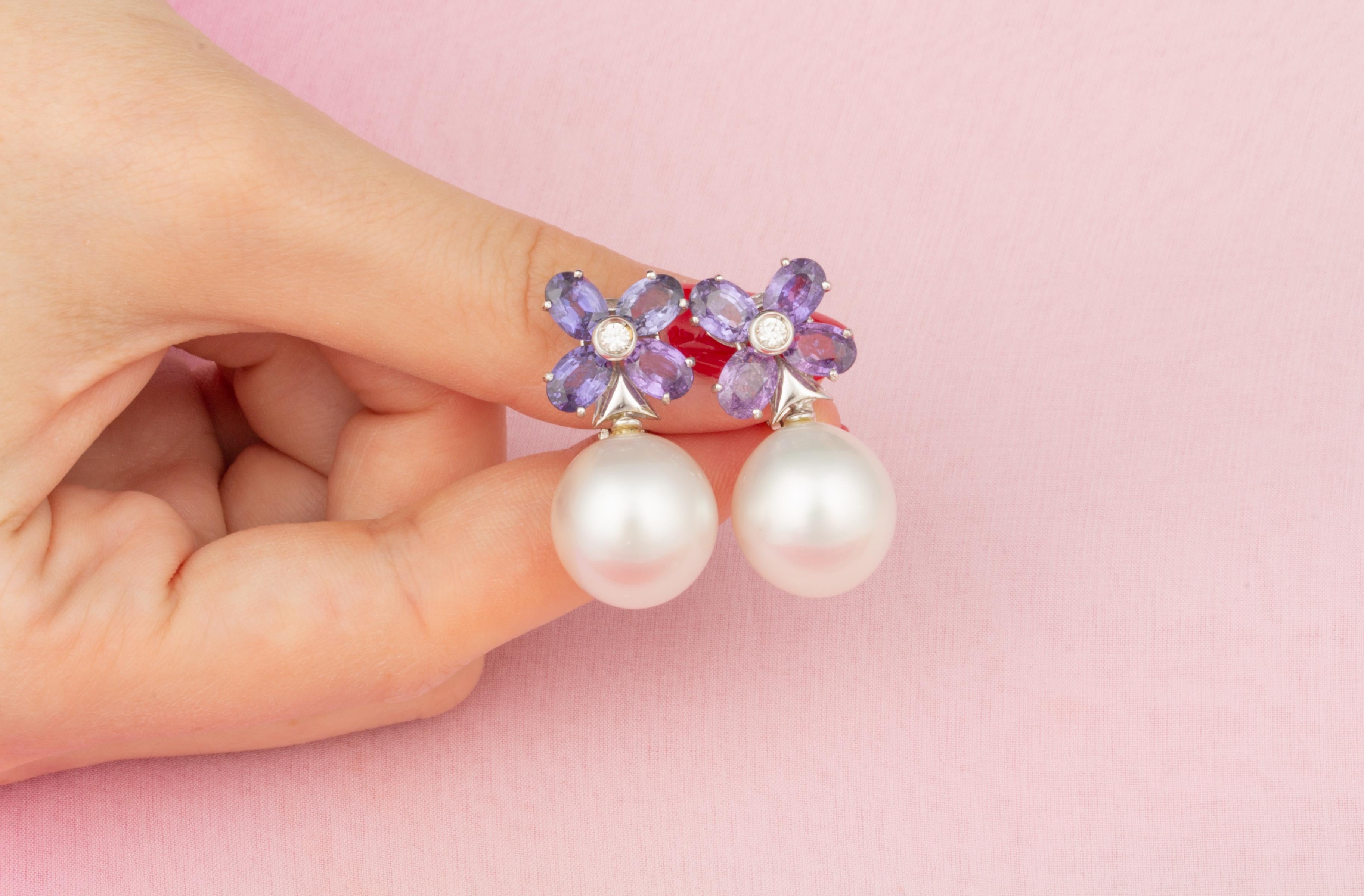 lavender flower earrings