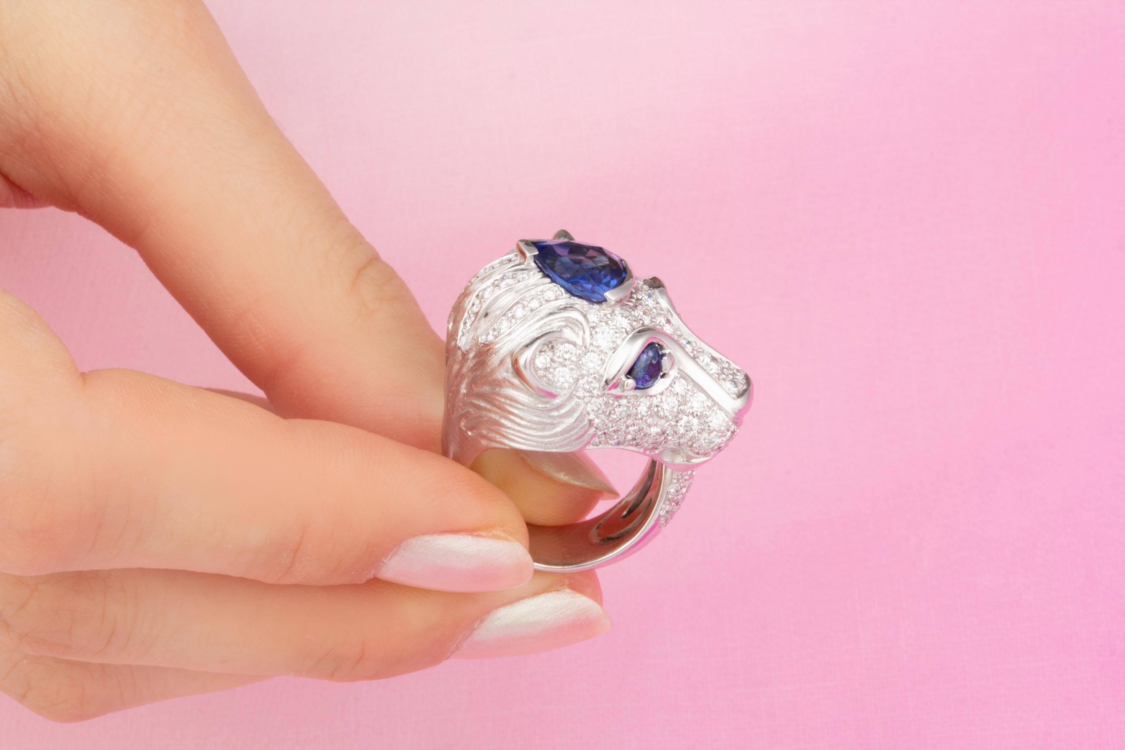 Ella Gafter Leo Diamond Zodiac Ring For Sale 6