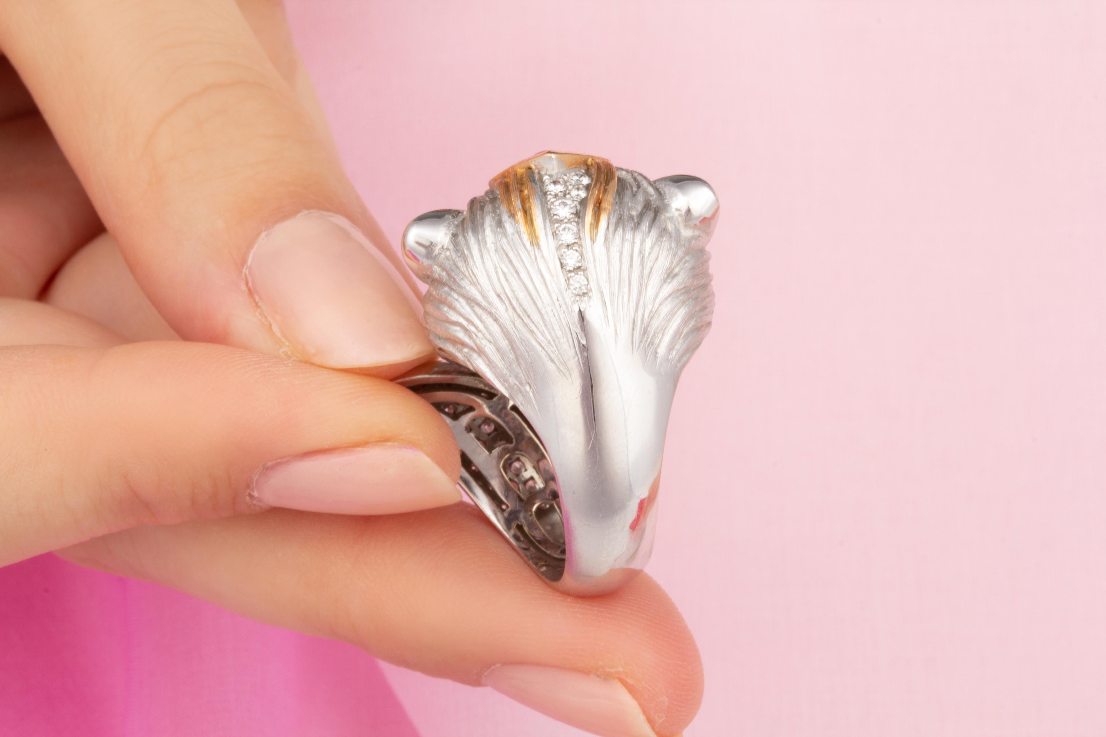 Ella Gafter Leo Sapphire Diamond Zodiac Ring For Sale 2