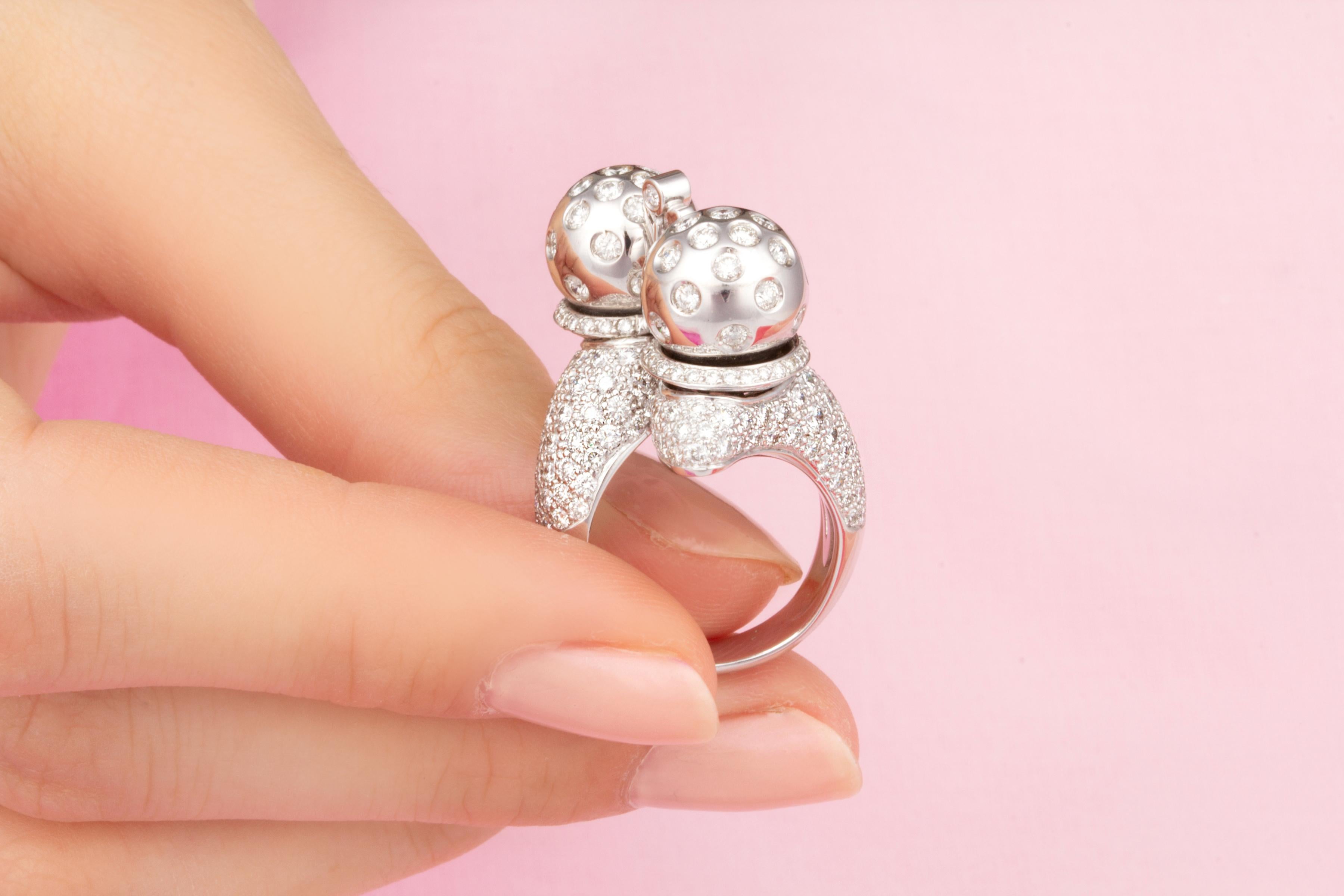 Brilliant Cut Ella Gafter Libra Diamond Zodiac Ring For Sale