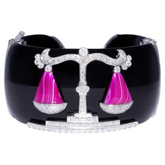 Ella Gafter Libra Zodiac Cuff Bracelet with Diamonds