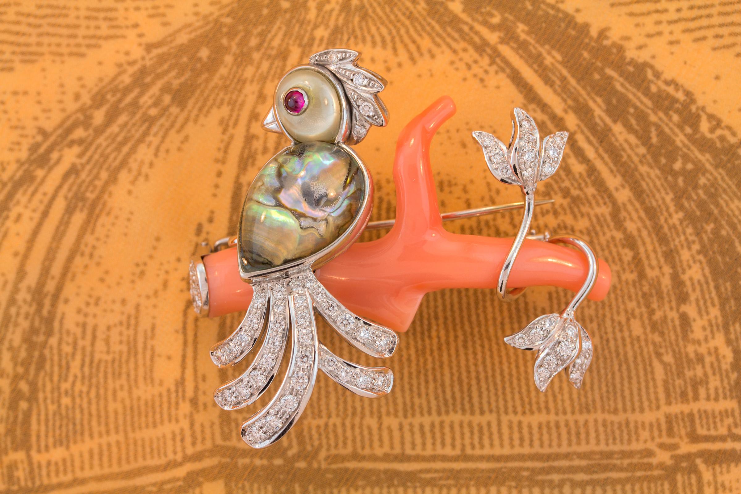 Ella Gafter Love Bird Diamond Pin Brooch  For Sale 2