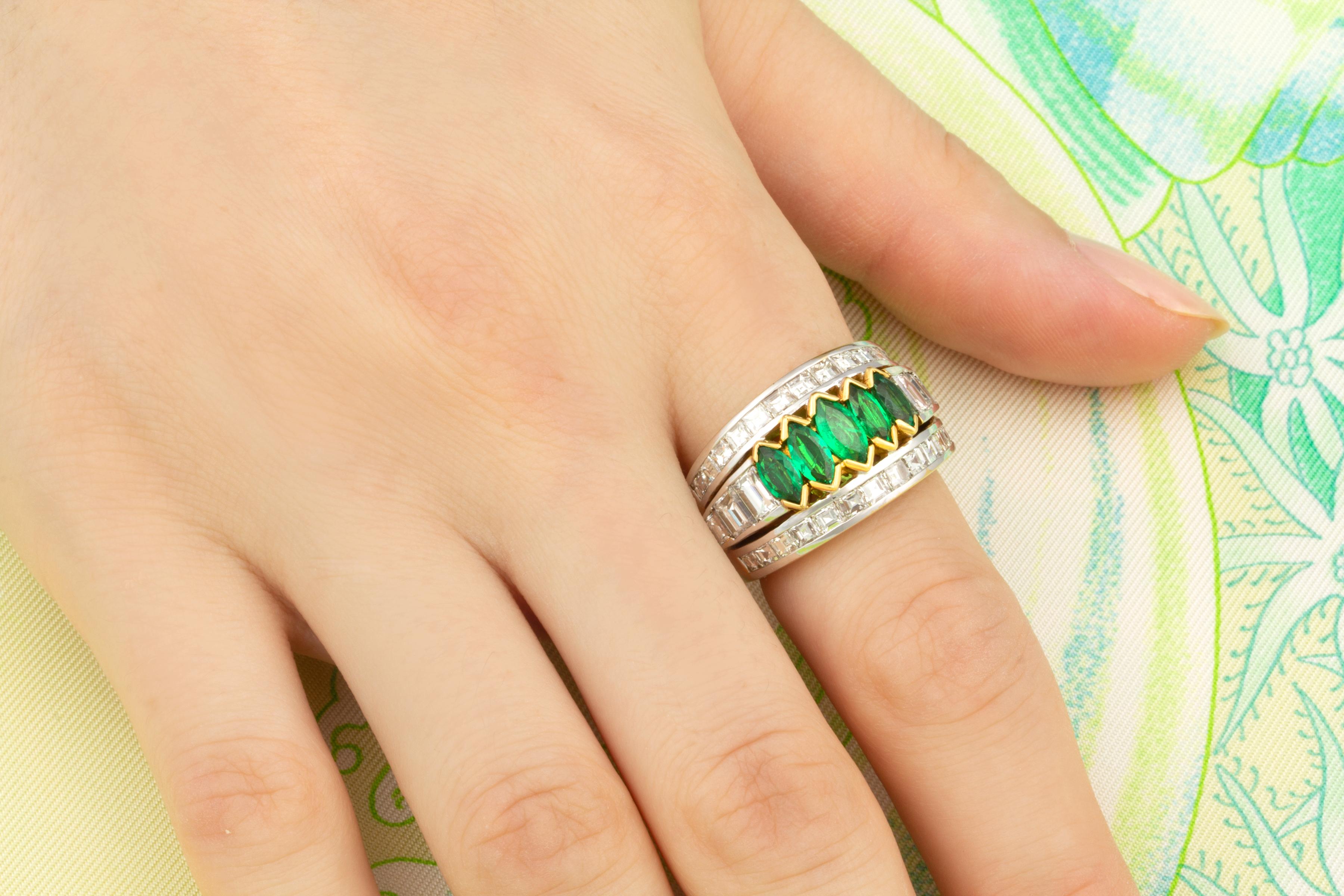 emerald band rings