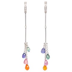 Ella Gafter Multicolor Sapphire Briolette Diamond Earrings
