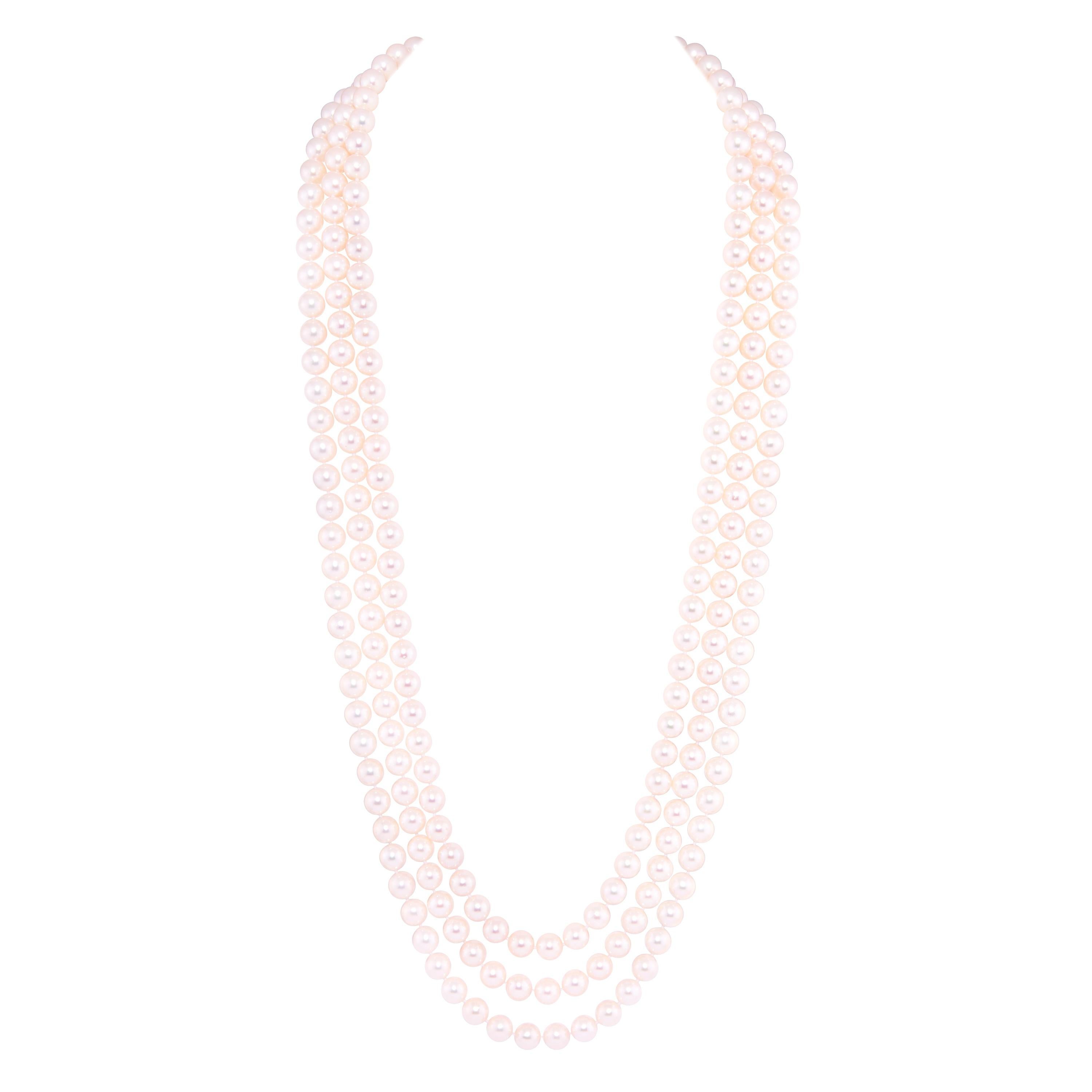 Ella Gafter Opera Length Pearl Necklace For Sale